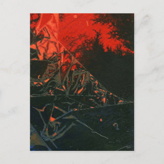 "Swamp Fire #3" Abstract Design Postcard