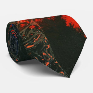 "Swamp Fire #3" Abstract Design Tie