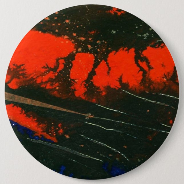"Swamp Fire 5" Abstract Art Button (Front)