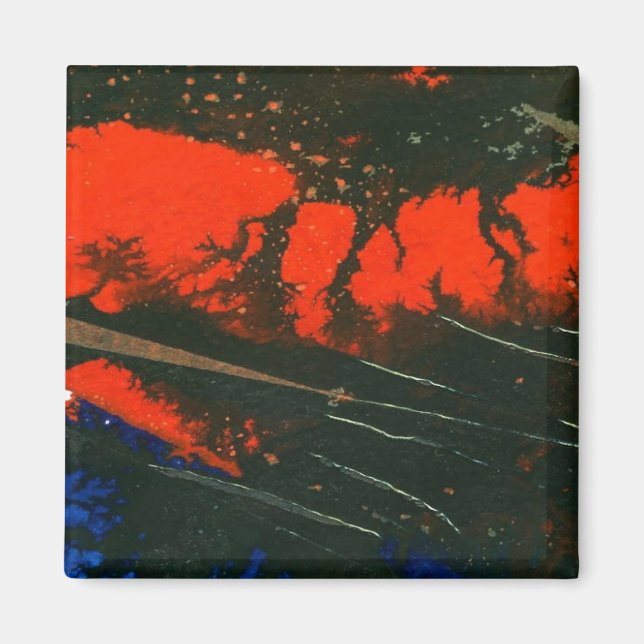 "Swamp Fire #5" Abstract Art Magnet (Front)