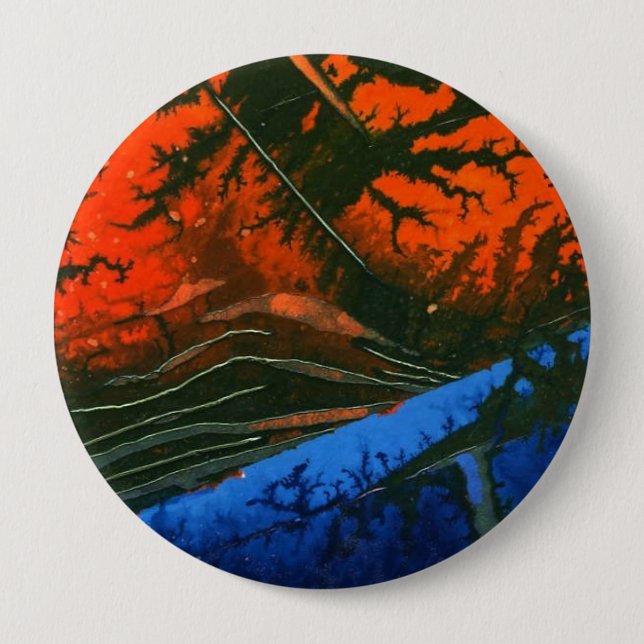"Swamp Fire 6" Abstract Art Button (Front)