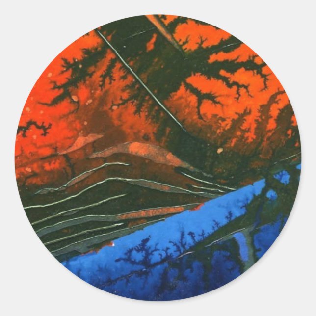 "Swamp Fire #6" Abstract Design Sticker (Front)