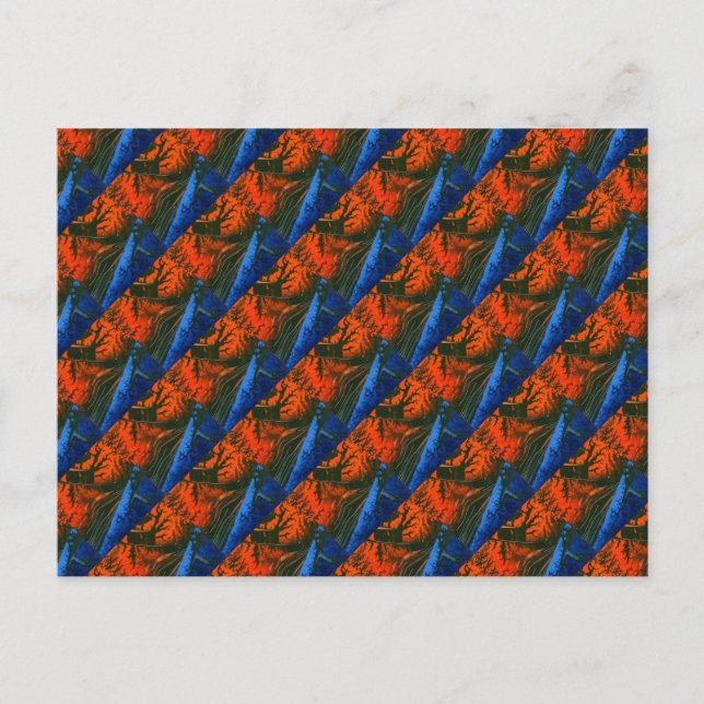 "Swamp Fire #6" Tiled Abstract Design Postcard (Front)