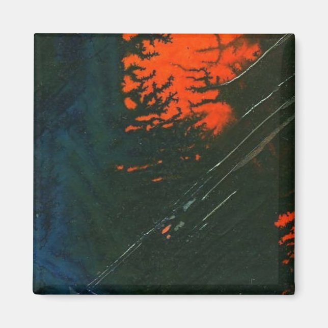 "Swamp Fire #7" Abstract Art Magnet (Front)