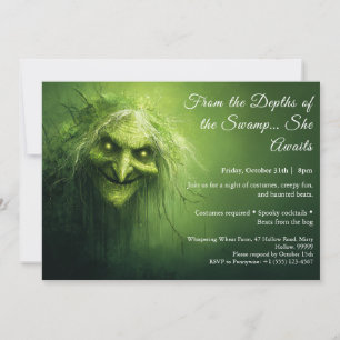 Swamp Hag Halloween Costume Party Invitation