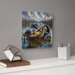 Swamp King Gator Wall Clock