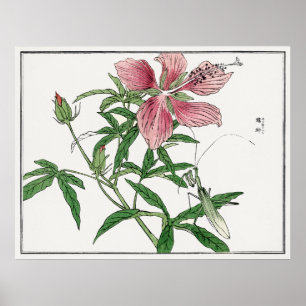 Swamp Mallow with Praying Mantis, Morimoto Toko, Poster