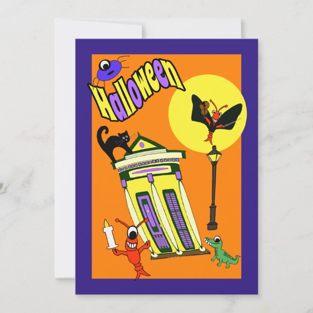 Swamp Monster Cajun Halloween Invitation (Front)