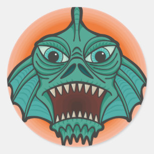 Swamp Monster Classic Round Sticker