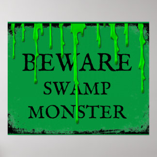 Swamp Monster Halloween Prop Poster