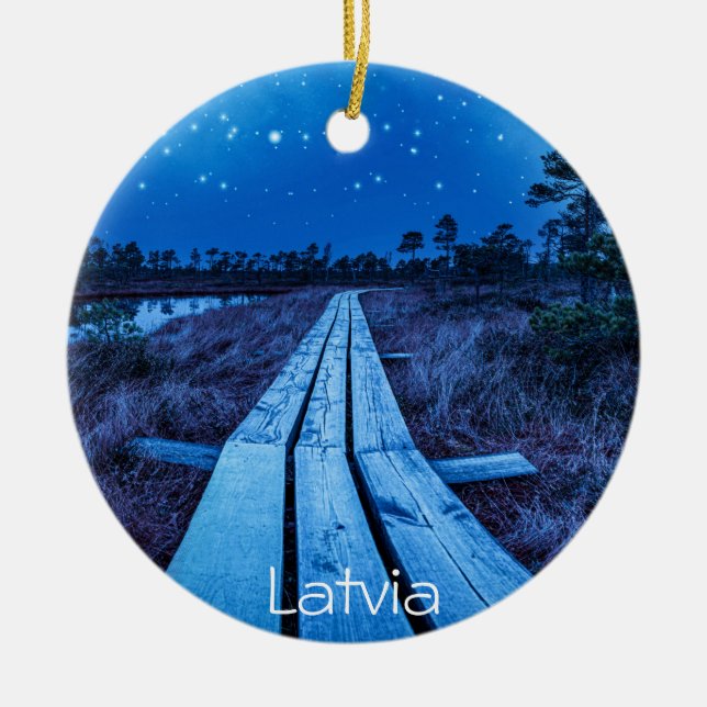 Swamp night ceramic tree decoration (Front)