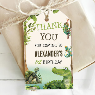 Swamp Reptile 1st Birthday Party Gift Tags
