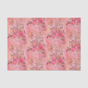 Swamp Rose Pink Floral Tissue Paper