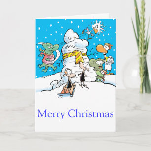 Swamp Snowman Cartoon Card
