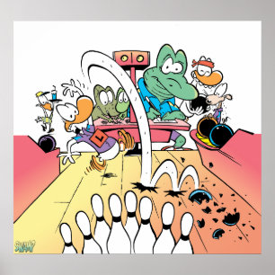 Swamp Ten Pin Bowling Poster