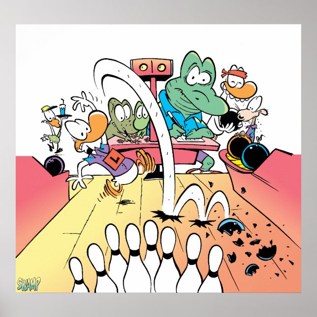 Swamp Ten Pin Bowling Poster (Front)