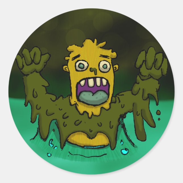 Swamp Thing Classic Round Sticker (Front)