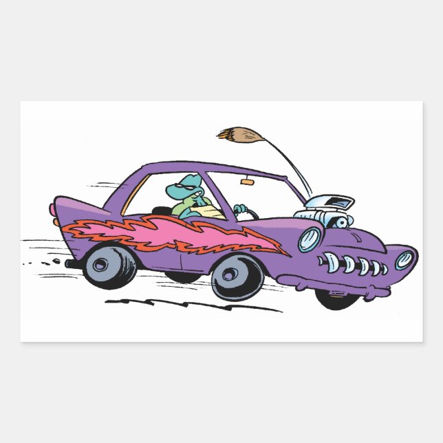 Swamp Turtle Fast Lane Rectangular Sticker (Front)