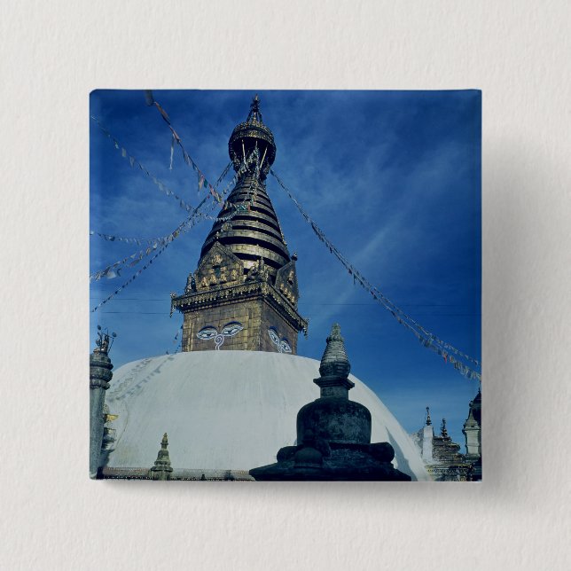 Swamyambunath Stupa 15 Cm Square Badge (Front)