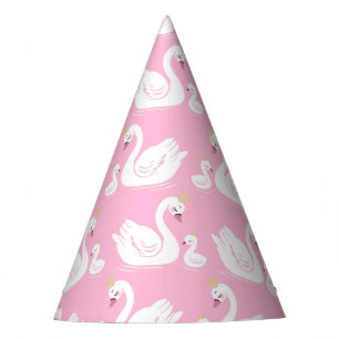 Swan 1st Birthday Party Baby Shower Pink Party Hat