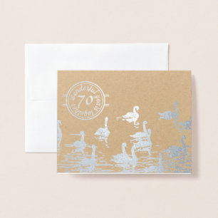 Swan 70th platinum wedding anniversary card