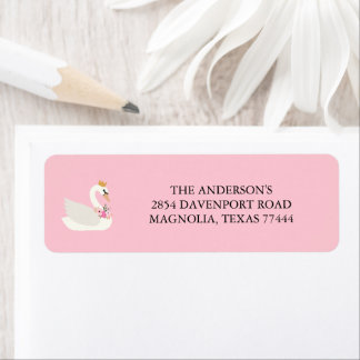 Swan A Little Princess Pink Baby Shower Address