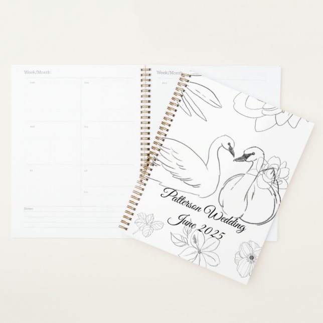 Swan and Botanical Wedding Planner (Display)