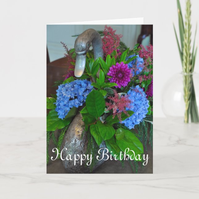 Swan and flowers card (Front)