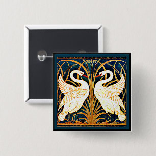 Swan and Rush and Iris,  15 Cm Square Badge