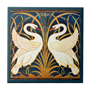 Swan and Rush and Iris, Tile