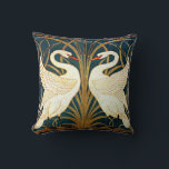 Swan and Rush and Iris, vintage design Cushion<br><div class="desc">Swan and Rush and Iris,  1875 design by Walter Crane</div>