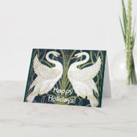 Swan and Rush and Iris wallpaper Card