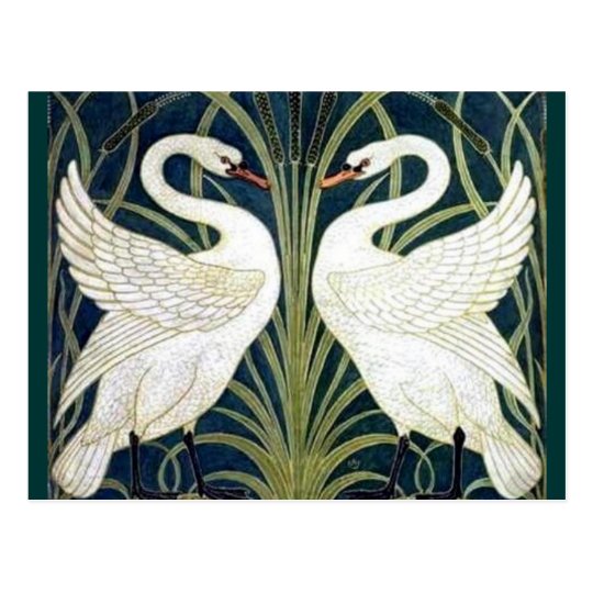 Swan and Rush and Iris wallpaper TBA Awarded Postcard