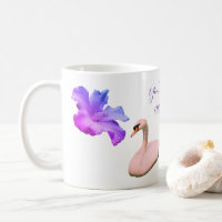 Swan And Single Hibiscus Flower Personalised