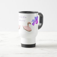 Swan And Single Hibiscus Flower Personalised 
