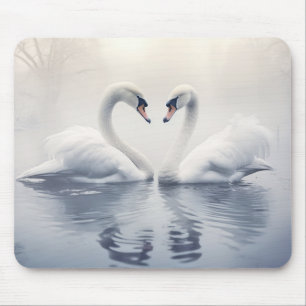 Swan Animal Bird Wildlife Wilderness Colourful Art Mouse Mat
