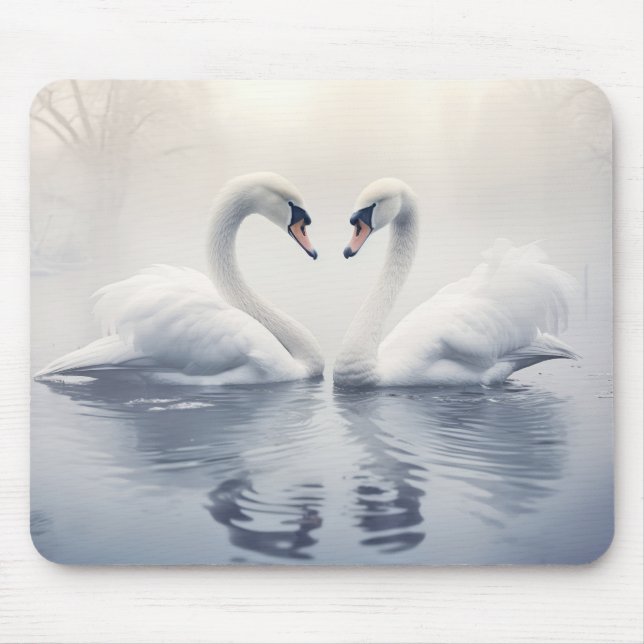 Swan Animal Bird Wildlife Wilderness Colourful Art Mouse Mat (Front)