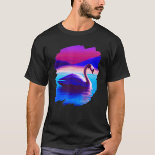 Swan Art Cute Artistic Colourful Swans Animal Bird T-Shirt