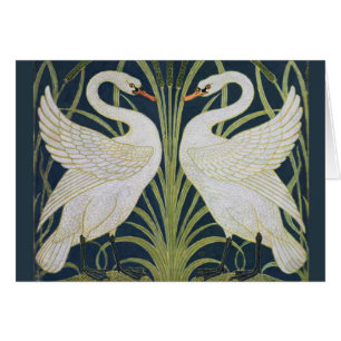 Swan Art Nouveau Two Swans 