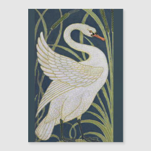 Swan Art Nouveau Two Swans 