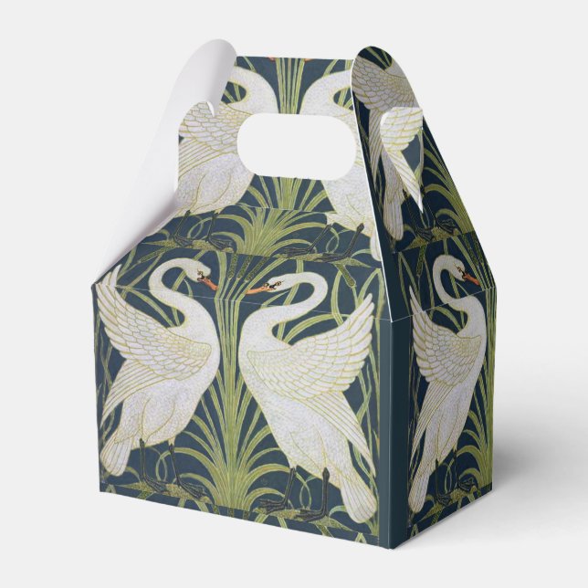Swan Art Nouveau Two Swans  Favour Box (Front Side)
