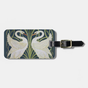 Swan Art Nouveau Two Swans Luggage Tag