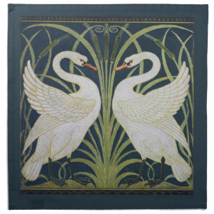 Swan Art Nouveau Two Swans  Napkin
