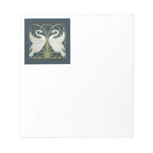 Swan Art Nouveau Two Swans Notepad