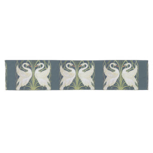 Swan Art Nouveau Two Swans  Short Table Runner