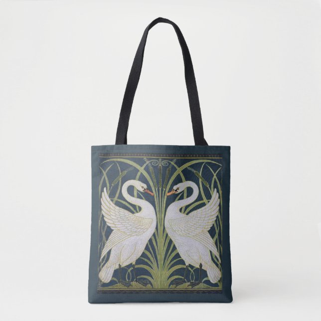 Swan Art Nouveau Two Swans  Tote Bag (Front)