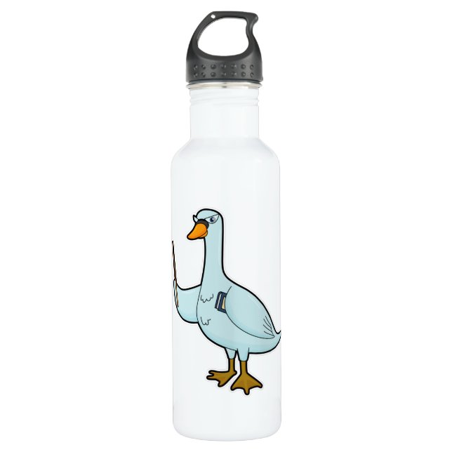 Swan as Teacher with Book & Pointer 710 Ml Water Bottle (Front)