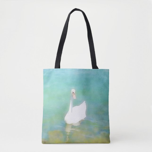Swan at Lake Balaton - watercolor no2 Tote Bag (Front)