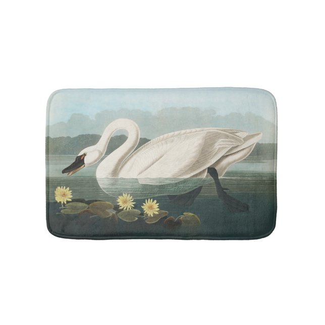 swan audubon bird white water swans bath mat (Front)