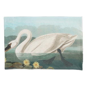swan audubon bird white water swans pillowcase